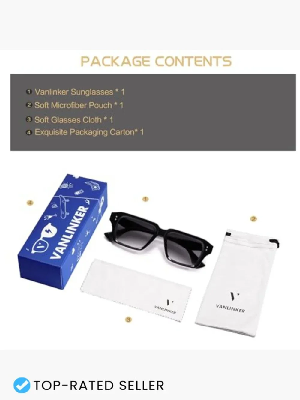 Square Frame Sunglasses for Men Fashion Designer Shades UV400 Protection